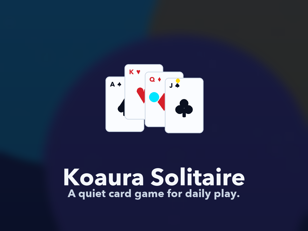 Koaura SOLITAIRE artwork with large playing cards